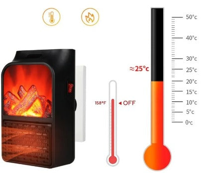 Calefactor chimenea con mando 1000 Watts