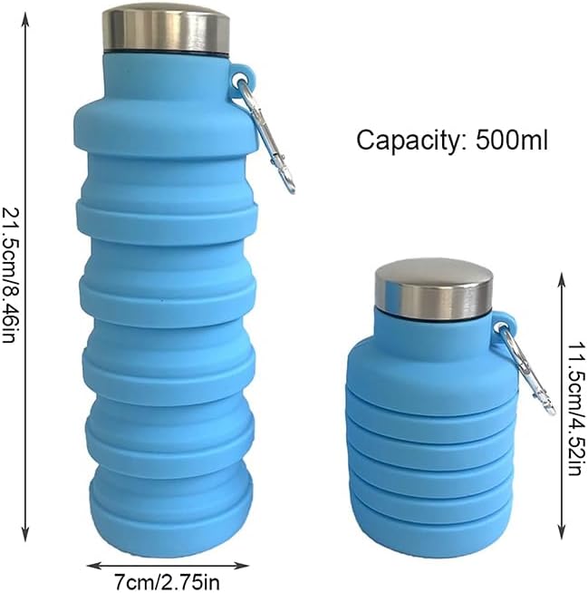 Botella de agua portátil de silicona